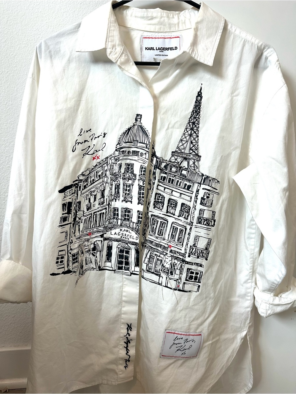 Karl Lagerfeld Paris Limited Edition Button Down Shirt Blouse - Picture 4 of 4
